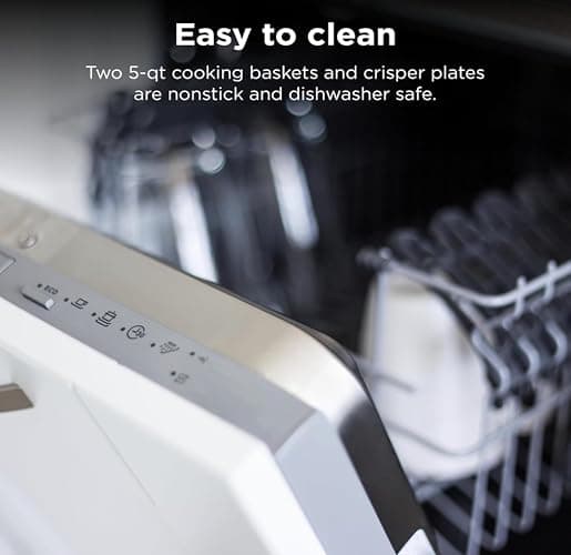 Ninja Foodi Air Fryer, 10 Qt/9.5L DualZone, 6-in-1, Black, DZ302C | Air fry, broil, roast, keep warm, dehydrate, bake, 2x5 Qt/4.7L baskets, Fits 8 lbs/3.6kg wings thumbnail 8