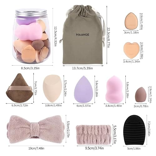 MAANGE Makeup Brushes 51 Pcs Makeup Kit, Multi-functional Makeup Tool Set with Makeup Brush Foundation Brush Make up Brushes Set With Bag (Champagne) thumbnail 5
