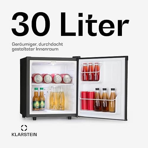 Klarstein Mini Kühlschrank für Zimmer, 30L Mini-Kühlschrank für Getränke, Snacks & Kosmetik, Kleine Minibar, Klein & Leise, Kleiner Skincare Zimmer & Büro 5-15°C thumbnail 3