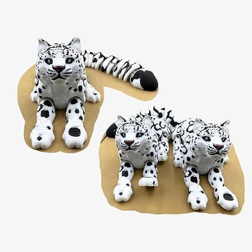 Mrltau 3D Printed Animals Snow Leopard, 3D Printed Toys Gift For Boy And Adult, Animal Toys, 3D Printed Toys Gift For Boy And Adult (20 Cm) thumbnail 7