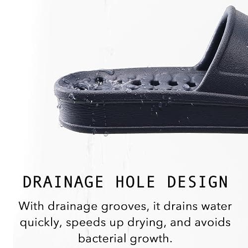 GETOEU Shower Shoes for Women and Men with Drain Holes Massage Slide Sandals Soft Cushioned Anti-Slip Pool Slides Comfort Thick Soled Waterproof Gym Shower Shoes Quick Drying Bathroom Spa Slippers thumbnail 3