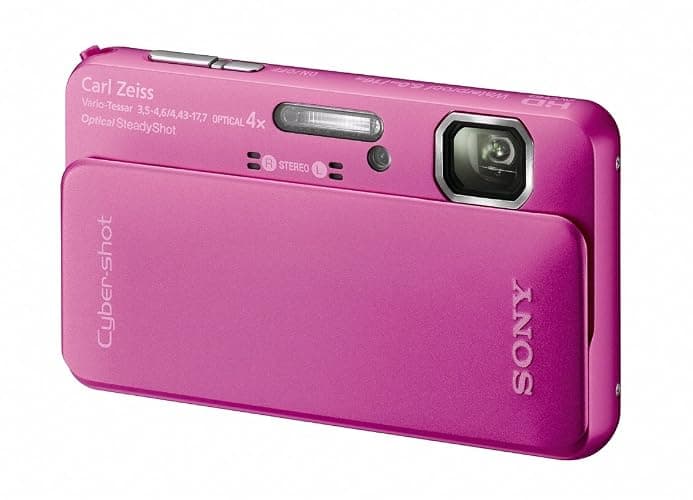 Sony Cyber-Shot DSC-TX10 16.2 MP Waterproof Digital Still Camera with Exmor R CMOS Sensor, 3D Sweep Panorama, and Full HD 1080/60i Video (Pink) thumbnail 3