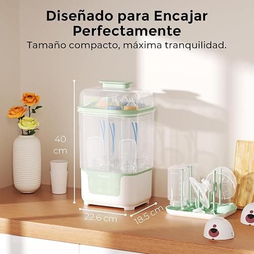 Momcozy Esterilizador y Secador Eléctrico para Biberones, Capacidad para 6 Biberones, Dispositivo 4 en 1 para Biberones, Accesorios y Extractores de Leche, con Soporte de Secado Incluido thumbnail 3
