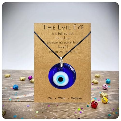 Long tiantian Evil Eye Necklace for Women Evil Eye Pendant Protection Necklaces for Men Leather Rope Glass Inspirational Jewelry Lucky Amulet Necklace thumbnail 9