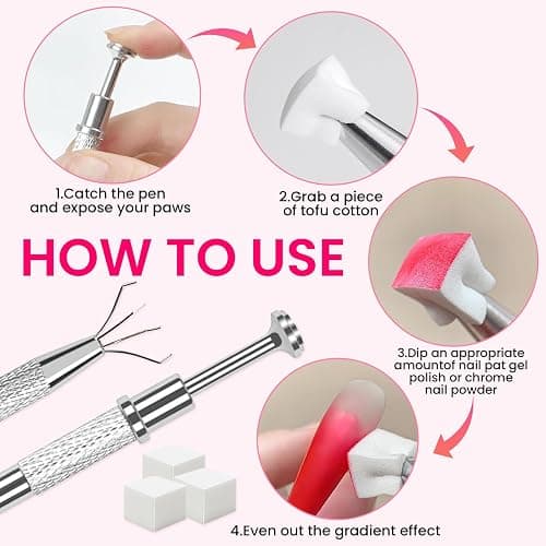 ESUOHYM 150 PCS Soft Nail Sponges For Ombre and Aura with Grabbing Pen Nail Art Brushes for Blending Ombre Gel Nail Tech Design Manicure Tools Accessories Supplies for Salon and Home White thumbnail 7