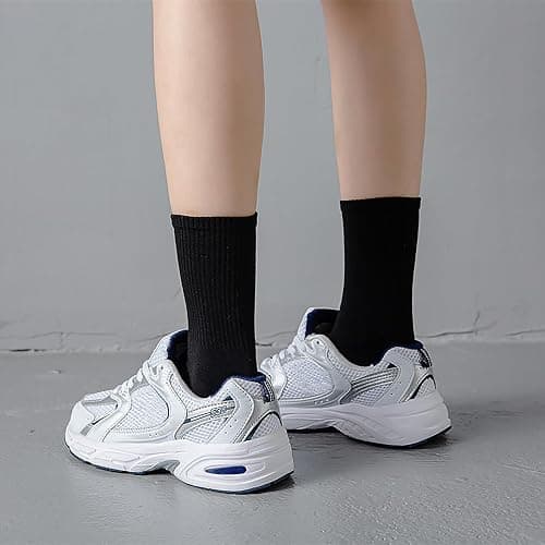 KEYRI 6 Pairs Running Socks Women's Cotton Socks | Trainer Socks Walking Socks for Man & Women One Sizes, Mid-Calf Socks Comfortable and Breathable for Running Walking Gym thumbnail 8