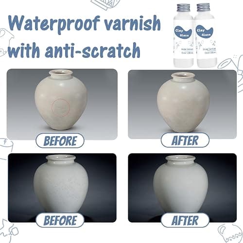WAN2TLK Air Dry Clay Glaze 100ml, Clay Varnish for Air Drying Clay, Clear Acrylic Varnish for Craft Pottery Waterproof & Gloss Finish thumbnail 4