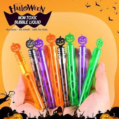 60 Pack Halloween Bubble Wands, Mini Bubble Toys for Halloween Party Favors, Novelty Supplies, Halloween Toys for Girls Boys Kids Classroom Rewards Gifts thumbnail 4