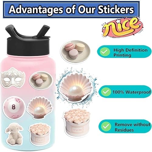 50Pcs Pink Gentle Ballet Girl Style DIY Stickers, Dance Stickers Packs for Children Girls Teens Adults, Vinyl Aesthetics Waterproof Cute Ballerina Decals for Laptop Car Luggage Water Bottles thumbnail 4