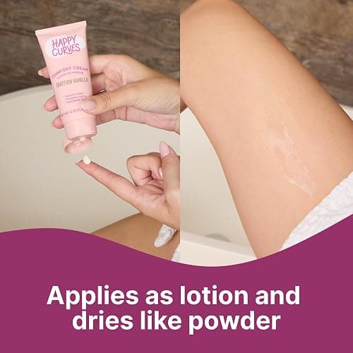 HAPPY CURVES Lotion to Powder Anti Chafing Odor Control Cream for Women: Aluminum-Free Cream for Private Parts, Under Breast, & Body 2.25 Fl Oz (1 Pack, Tropical Oasis) thumbnail 2