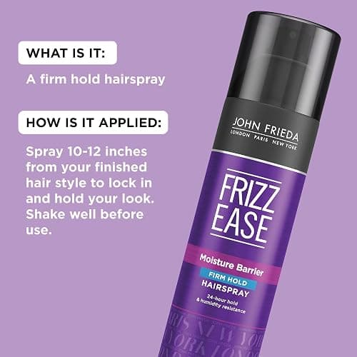 John Frieda Frizz Ease Moisture Barrier Hairspray, Firm Hold Hairspray, Seals Out Moisture, Blocks Frizz, Protects Against Heat, and Keeps Hair Straight with Long-Lasting Hold, 12 Oz - Pack of 1 - 12 Ounce (Pack of 1) thumbnail 4