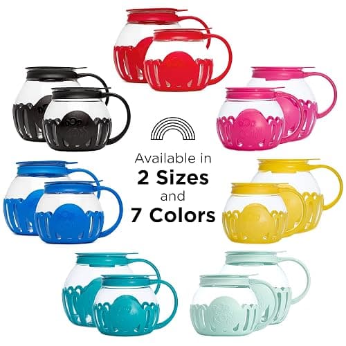 Ecolution Patented Micro-Pop Microwave Popcorn Popper with Temperature Safe Glass, 3-in-1 Lid Measures Kernels and Melts Butter, Made Without BPA, Dishwasher Safe, 1.5-Quart, Teal thumbnail 11