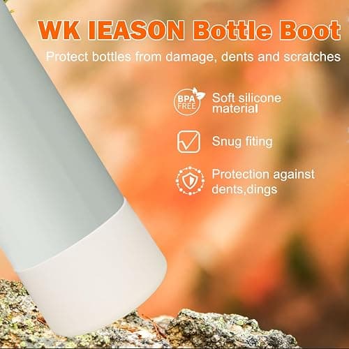 WK IEASON 2Pcs Silicone Water Bottle Boot for Owala 32oz, Protective Flask Bottom Cover Base for Owala FreeSip Twist and Flip Flask Bottles (Clearx2, 32OZ) thumbnail 5