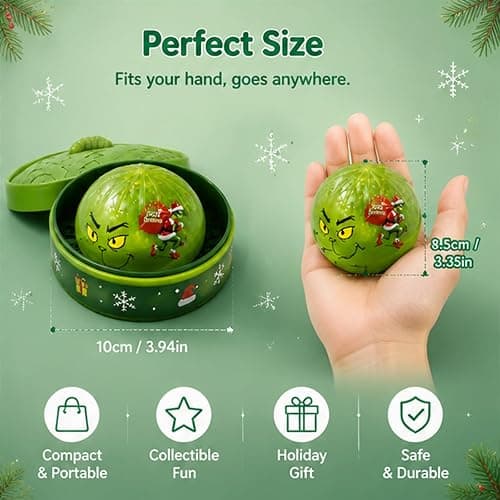 Stress Relief Squishy, Random 1 of 7 Color, Squeeze Party Favor Gifts | Random 1 of 7 Color, Mystery Green Christmas Dumpling Edition, Stress Relief Sensory Squeeze for Holiday Gifts Party Favors thumbnail 6