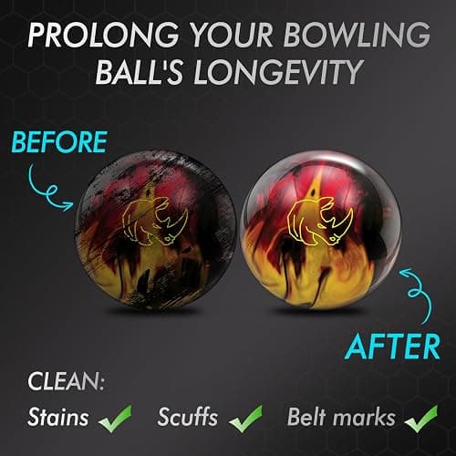 Bowling Ball Cleaner Spray - 1 Pack Bowling Cleaner Set with Cleaning Towel, Portable Bowling Accessories Kit - Removes Oil, Stains & Scuffs - Enhances Grip, Restores Tack & Prolongs Lifespan of Ball thumbnail 5