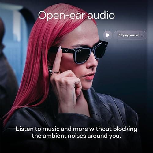 Ray-Ban Meta (Gen 2), Wayfarer, Matte Black | Smart AI Glasses for Men, Women — 2x Battery Life — 3K Ultra HD Resolution — 12 MP Ultra-Wide Camera, Audio, Video — Clear Lenses — Wearable Technology thumbnail 5