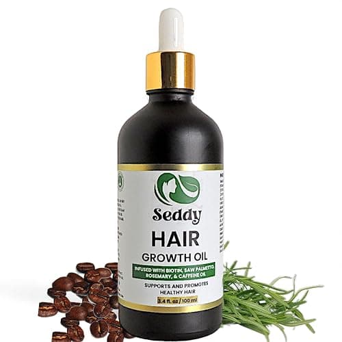Seddy Hair Growth Oil with Biotin, Caffeine, Saw Palmetto, Rosemary, Castor & Jojoba – Scalp Treatment for Thinning Hair, Breakage & Dryness – Strengthening & Nourishing Hair Oil – 3.4 fl oz - Image 1