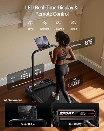 CURSOR FITNESS Walking Pad with Vibration Plate with 14% Incline | 3.0HP Quiet Motor 3 Adjustable Vibration Modes 265LBS Capacity with Remote Control & LED Display Under Desk Office thumbnail 6