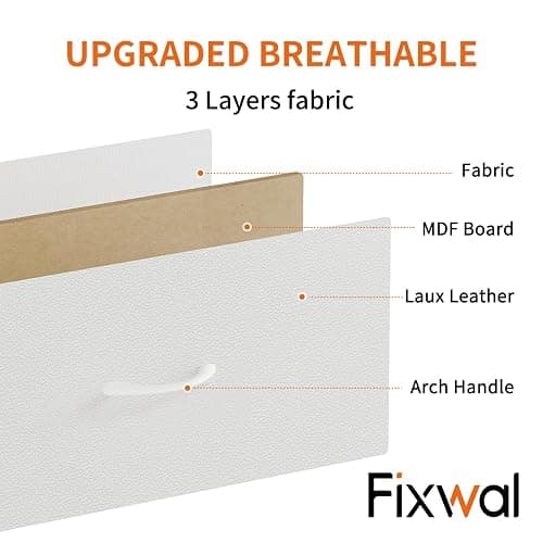 Fixwal White Tall Dresser for Bedroom, Closet Organizers and Storage Tall Fabric Dresser for Closet, Drawer Organizer with 5 Drawers, Bedroom Furniture thumbnail 8
