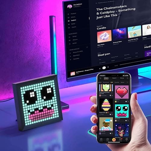 Divoom LED Light Display Panel Suit for RGB Light Bars,with Smart App Control Cool Animation Desk Setup for PC, TV, Gaming Room Decor thumbnail 4