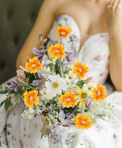 6PCS Cosmos Faux Flowers 24'' Orange Fake Flowers Artificial Daisies Silk Wildflower Stems for Wedding Party Kitchens Home Decoration(Orange) thumbnail 8