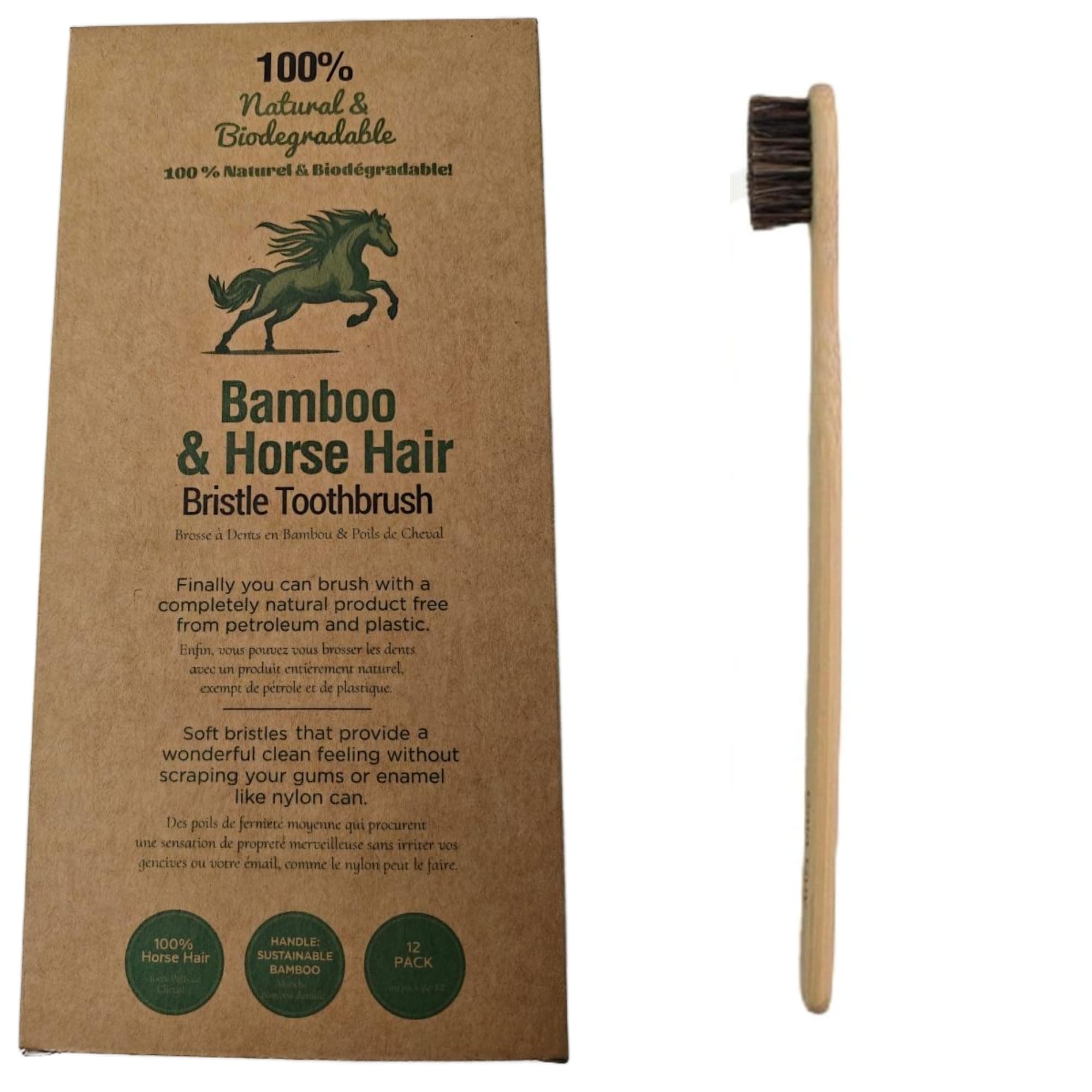 Gaia Guy Soft Natural Bristle Bamboo Toothbrush (NO Nylon - Horse Hair ONLY) - Totally Compostable & Biodegradable Soft Horsehair Bristle and Bamboo Toothbrushes - Zero Waste & Plastic-Free thumbnail 8