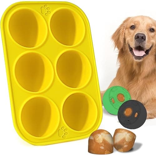 BABORUI 6 Cavities Silicone Dog Treat Molds for Woof Pupsicle & Power Chewer Pupsicle Large 25-75lbs, Reusable Frozen Dog Treat Molds for Making Puppy Favorite Freeze Refill Ice Popsicle Treats (L) - Image 1