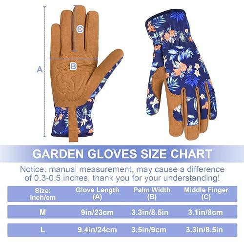 Womens Gardening Weeding Working Gloves, Leather Garden Glove for Women Thorn Proof No Stab for Digging, Planting,Pruning thumbnail 6