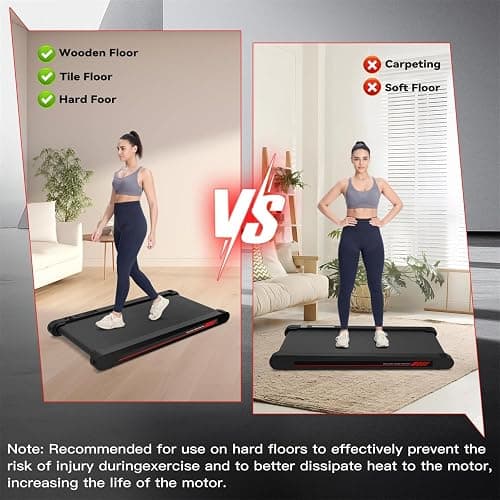 Sperax Walking Treadmill Pad with APP, 3 in 1 Under Desk Treadmill, 400W Low Noise Walking Vibration Pad with Remote Control,Portable Treadmills for Home Office thumbnail 8