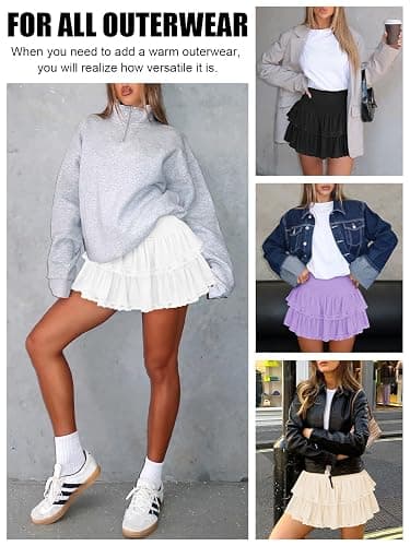 Pungdra Womens Casual Ruffle Mini Skirt Athletic Golf Tennis Skort Boho Tiered High Waist Layered Ruffle Flowy Short Skirts thumbnail 6