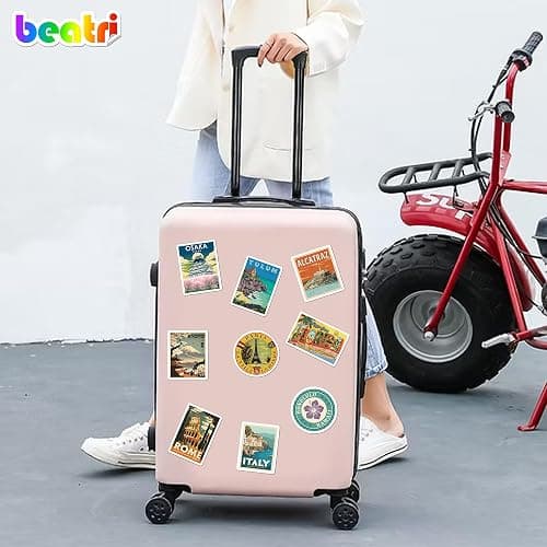 BEATRI World Travel Stickers 50Pcs Waterproof Vinyl Travel Map Stickers for Suitcase, Bicycle, Laptop, Water Bottle, Journaling & Travel Gear | Non-Repeating Decals, High-Definition Print thumbnail 2