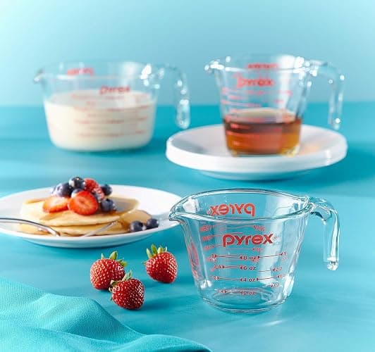 Pyrex Essentials (3-Pack) Glass Measuring Cups Set, (1, 2 & 4 Cup) Measuring Cups For Prepping, Baking and Cooking, Preheated Oven, Dishwasher, Freezer, and Microwave Safe thumbnail 7
