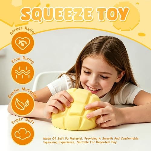 YOYI Slow Rising Squishy, Pineapple Bun Squishies Toy Soft Fidget | For Relaxation, Sensory Fun and Stress Relief, Realistic Bread Designs with Soft Texture Create a Fun Collectible Experience thumbnail 2