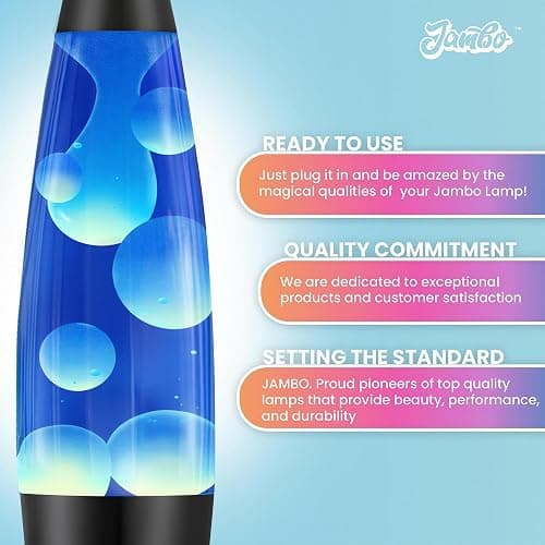 JAMBO 16" Beautiful Lamp- Blue with White/Blue Wax, Relaxing Liquid Lamp for Living Room Office Bedroom Adults Teens Kids, Magma Light, Night Light Nightlight, Home Decor thumbnail 3