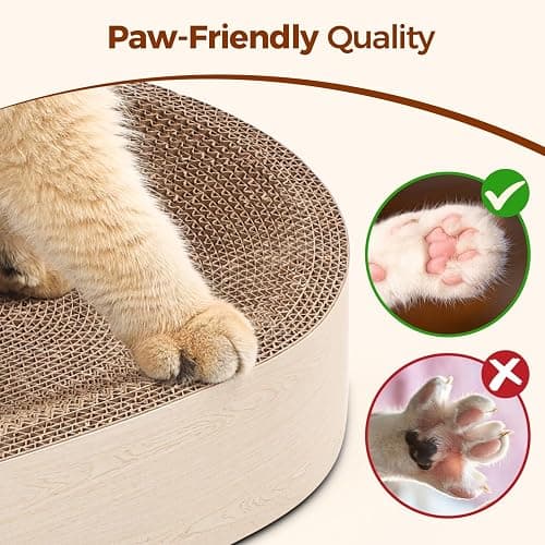 ComSaf Cat Scratching Board - Cat Scratcher Bed for Indoor Cats, Corrugated Cardboard Cat Scratch Pad, Durable Oval Cat Scratcher Bed Bowl for Kitten, Furniture Protector thumbnail 4
