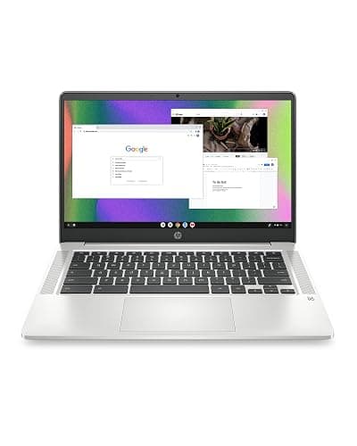 HP Chromebook 14 Laptop, Intel Celeron N4120, 4 GB RAM, 64 GB eMMC, 14" HD Display, Chrome OS, Thin Design, 4K Graphics, Long Battery Life, Ash Gray Keyboard (14a-na0226nr, 2022, Mineral Silver) - Image 1