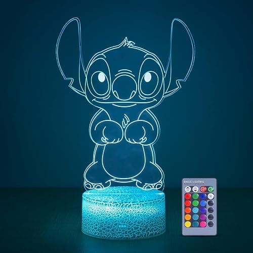 Hoofun Stitch Night Light with Timer & Memory,【2025 New Upgraded】 16 Color Changing LED Lamp,Touch & Remote Control, Stitch Gifts for Girls, Kids, Boys,Cute Bedroom Decor for Birthday Christmas Party - Image 1