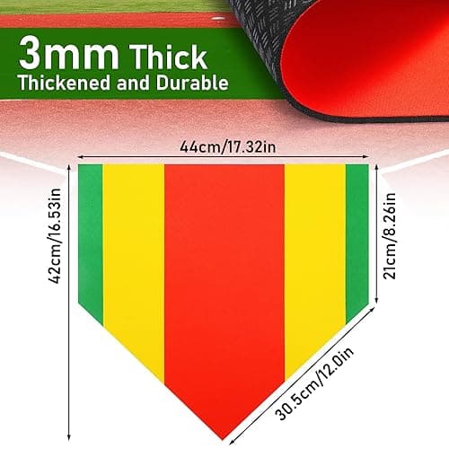 TOBWOLF Baseball & Softball Home Plate, Colored Blended Non-Slip Mat for Pitching & Hitting Practice, 17” Official Size Baseball Zone Training Home Plate, Portable Indoor Outdoor Pitchers Plate thumbnail 3