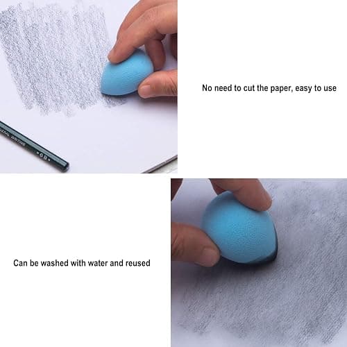 KOOTIKO 33 Pcs Blending Stumps and Tortillions Paper Art Blenders Drawing with Sandpaper Pencil Sharpener Extension Kneaded Eraser Rubbing Sponge for Student Artist Charcoal Sketch Drawing Tool thumbnail 6