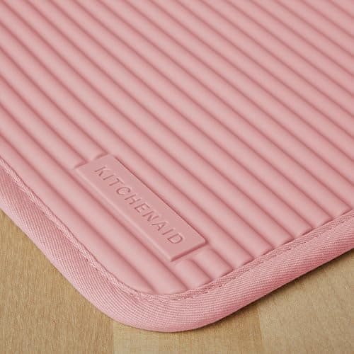 KitchenAid Ribbed Soft Silicone Pot Holder 2-Pack Set, Dried Rose, 7"x9" thumbnail 3