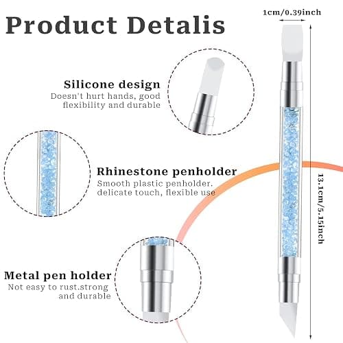 5 Pcs Nail Art Sculpture Pen Dual Tipped Silicone Nail Tools Nail Art Acrylic Pen Silicone Brushes for Resin Nail Art Tools for Design Nail Foil Carving Drawing Effect Shaping Drawing thumbnail 2
