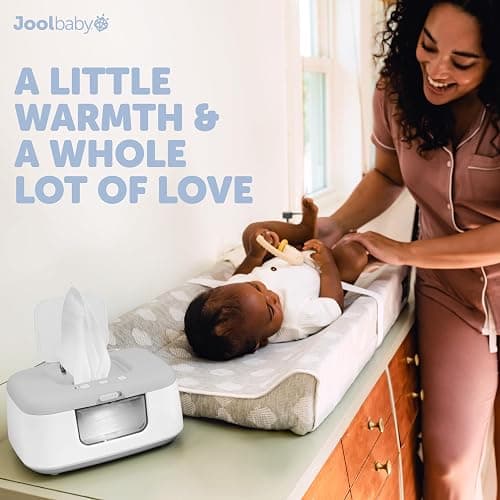 Jool Baby TinyBums Baby Wipe Warmer & Dispenser with LED Changing Light & On/Off Switch (Gray) thumbnail 8