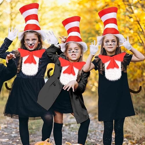 iZoeL Cat In The Hat Costume For Boys Girls World Book Day Costumes For Kids 2025 - Cat Character Wbd Fancy Dress Ideas For Childrens Hollaween Costume thumbnail 4