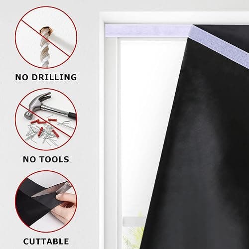 LazBlinds 100% Blackout Roller Shades, No Tools No Drill Cordless Blinds for Windows, Thermal Insulated UV Protection Privacy Window Shades for Bedroom (36''W x 72''H, Black) thumbnail 3