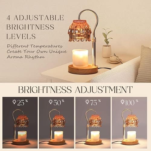 SnowBB Flower Candle Warmer Lamp, Timer Dimmer, Adjustable Height, Birthday Gift for Women Mom Friend Sister, House Warming Gift New Home Decor, Vintage Wax Melt Warmer, Christmas White Elephant Gifts thumbnail 4