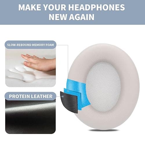 MC Magic Cushion Replacement Ear Pads for Beats Studio pro,High-Density, Shock-Absorbing Foam,Protein Leather,Doesn't fit Any Other Studio Models (Sandstone) thumbnail 3