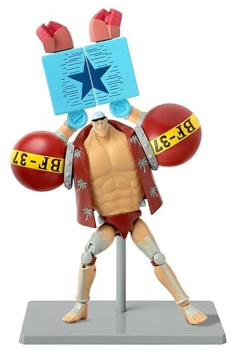 BANDAI One Piece Figures Franky Action Figure | Articulated 17cm Figure with Accessory Display Stand | Pirate Toys Gift thumbnail 5