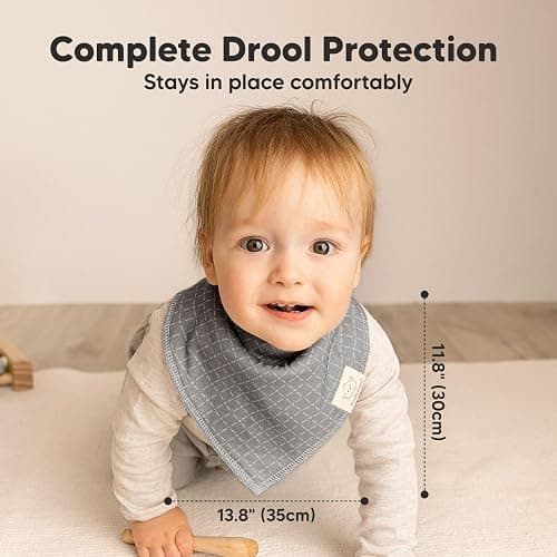 KeaBabies 8-Pack Organic Baby Bandana Bibs for Boys, Girls - Super Absorbent Triangle Baby Bibs for Drooling and Teething Infant, 100% Cotton Extra Soft for Newborn, Infant 0-36 Months (Nordic) thumbnail 2