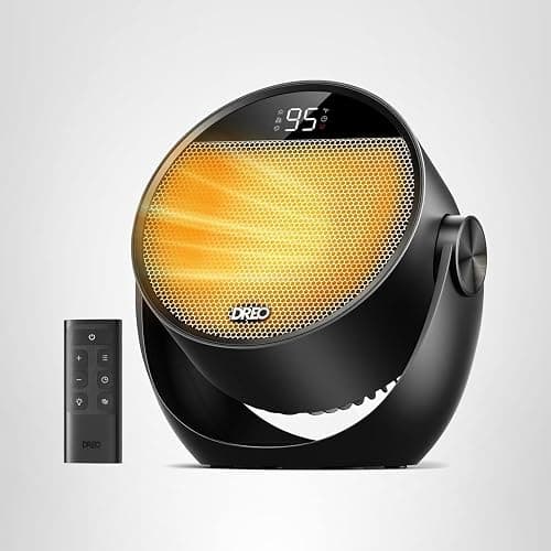 Dreo Space Heater 1500W, 60° Adjustable Tilt, 10.5ft/s Portable Electric Heaters for Indoor Use with Thermostat, 8 Safety Protections, 3 Modes, Remote, Quiet Desk Heater for Bedroom, Office, Black thumbnail 9
