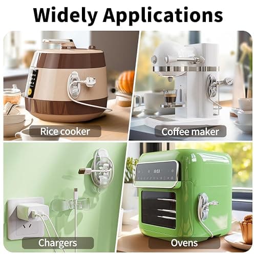6PCS Clear Cord Organizer for Appliances, Kitchen Appliance Cord Organizer Stick On, Appliance Cord Holder, Cord Wrappers, Cord Winder for Pressure Cooker, Air Fryer, Blender, Coffee Maker, Toaster thumbnail 7